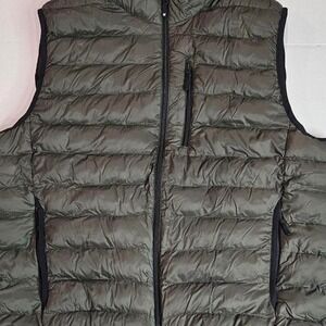 32 degrees heat puffer vest mens 2XL zip up and pockets hunter‎ green shell